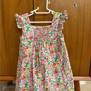 Mini Boden Pink and Green Floral Dress